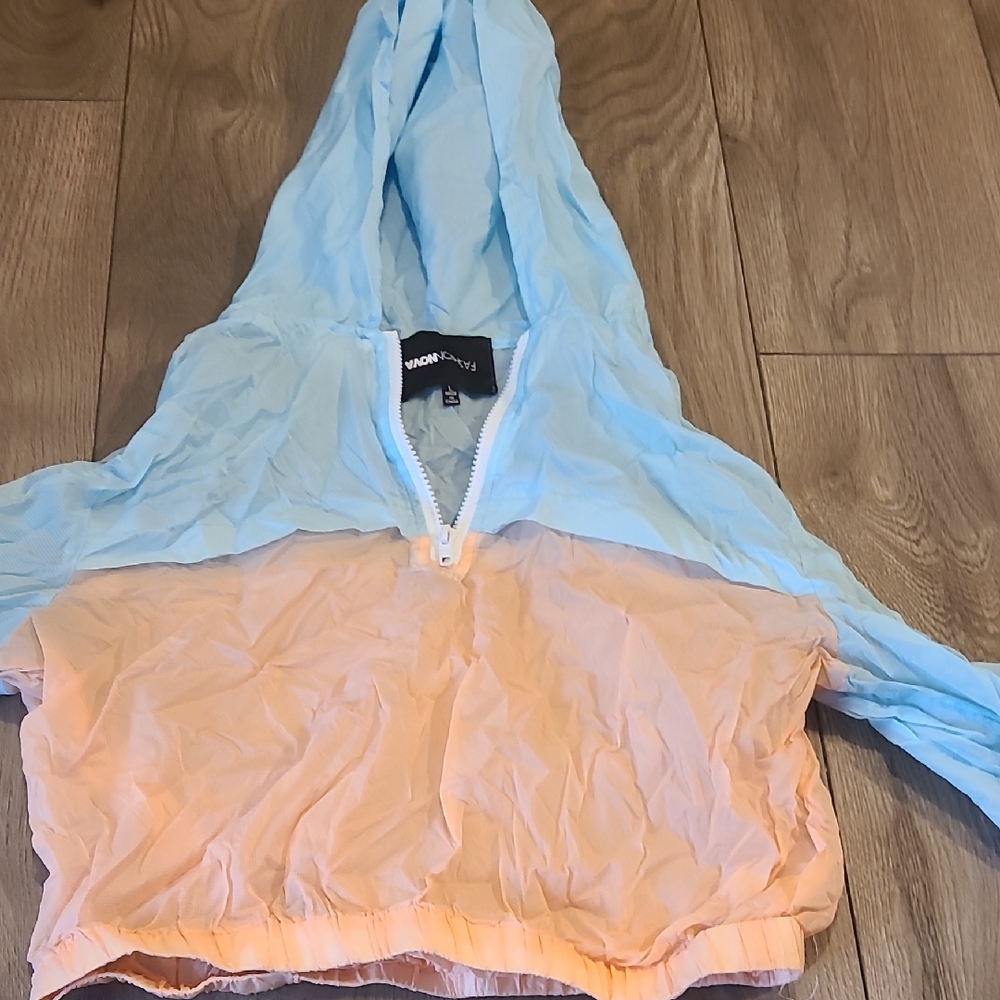 Fashion Nova Light Blue Hooded Jacket